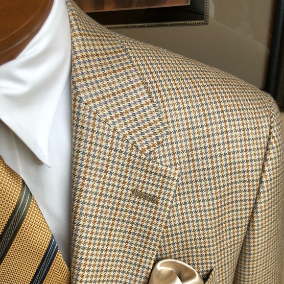 Ralph Lauren CHAPS All Silk Houndstooth Jacket Size 42L - Picture 13 of 14